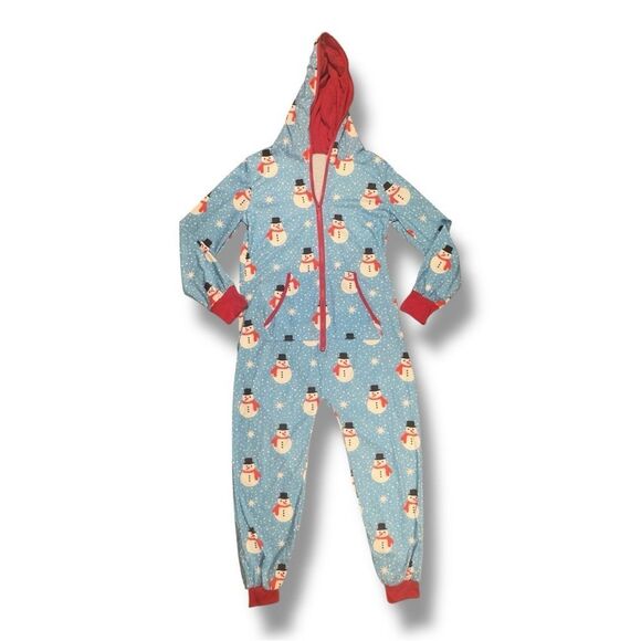 Amazon Blue Snowman Pajama Onesie Sz S - Picture 2 of 9